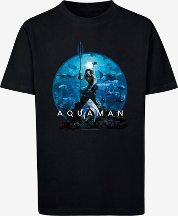 ABSOLUTE CULT Shirt 'Aquaman - Circle Poster' in Black: front