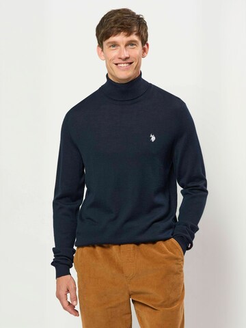 U.S. POLO ASSN. Sweter ' UMDel ' w kolorze niebieski: przód