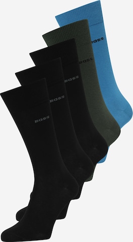 BOSS Black Socks in Blue: front