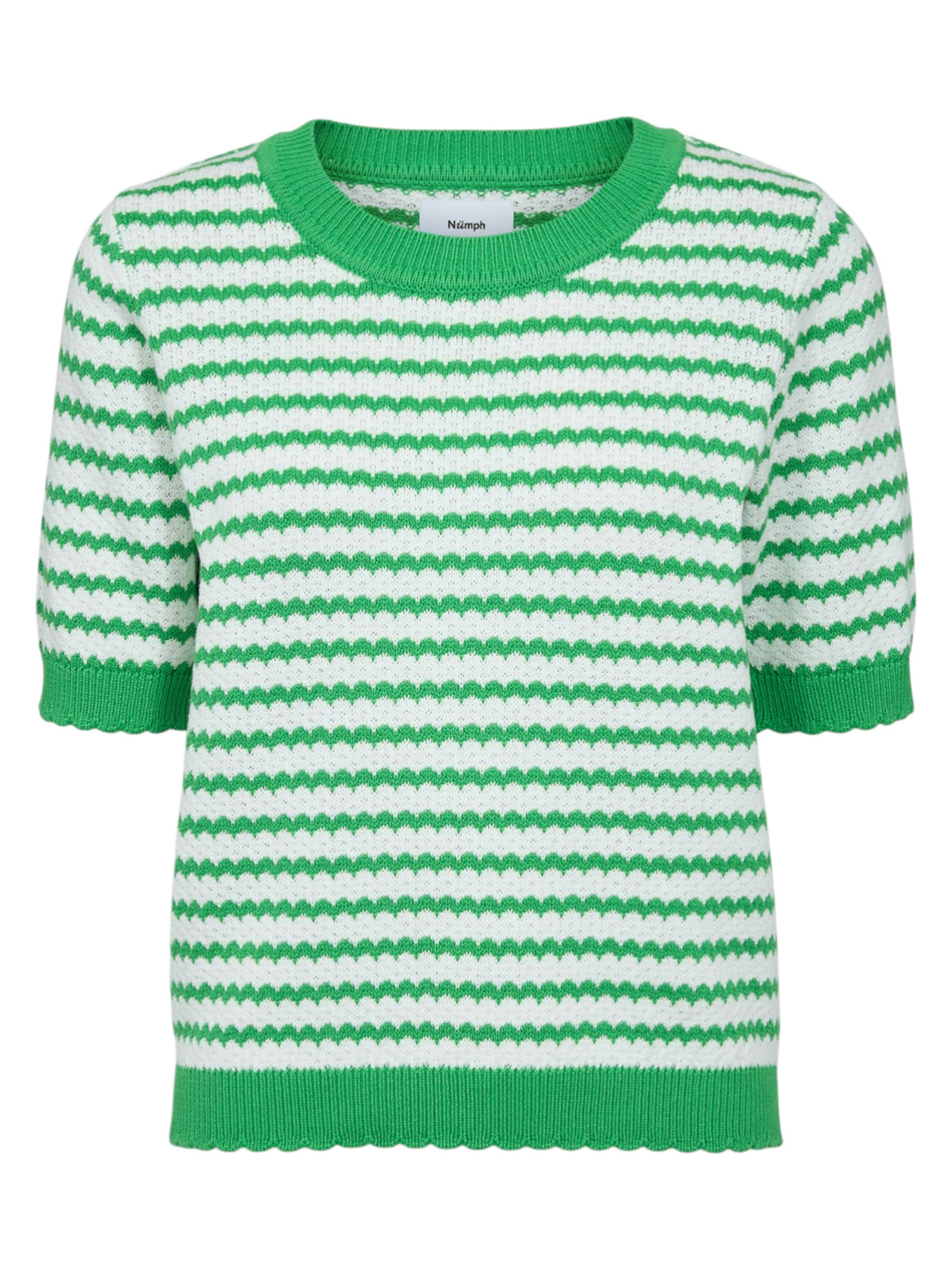 NÜMPH 3/4 Ärmel-Strickpullover 'NUMARI PULLOVER' in Grün: Vorderseite