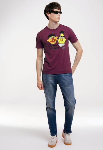 LOGOSHIRT T-Shirt 'Sesamstrasse - Ernie & Bert' in Lila
