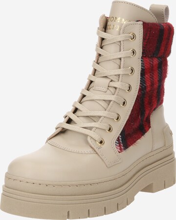 Bottines à lacets TOMMY HILFIGER en beige : devant