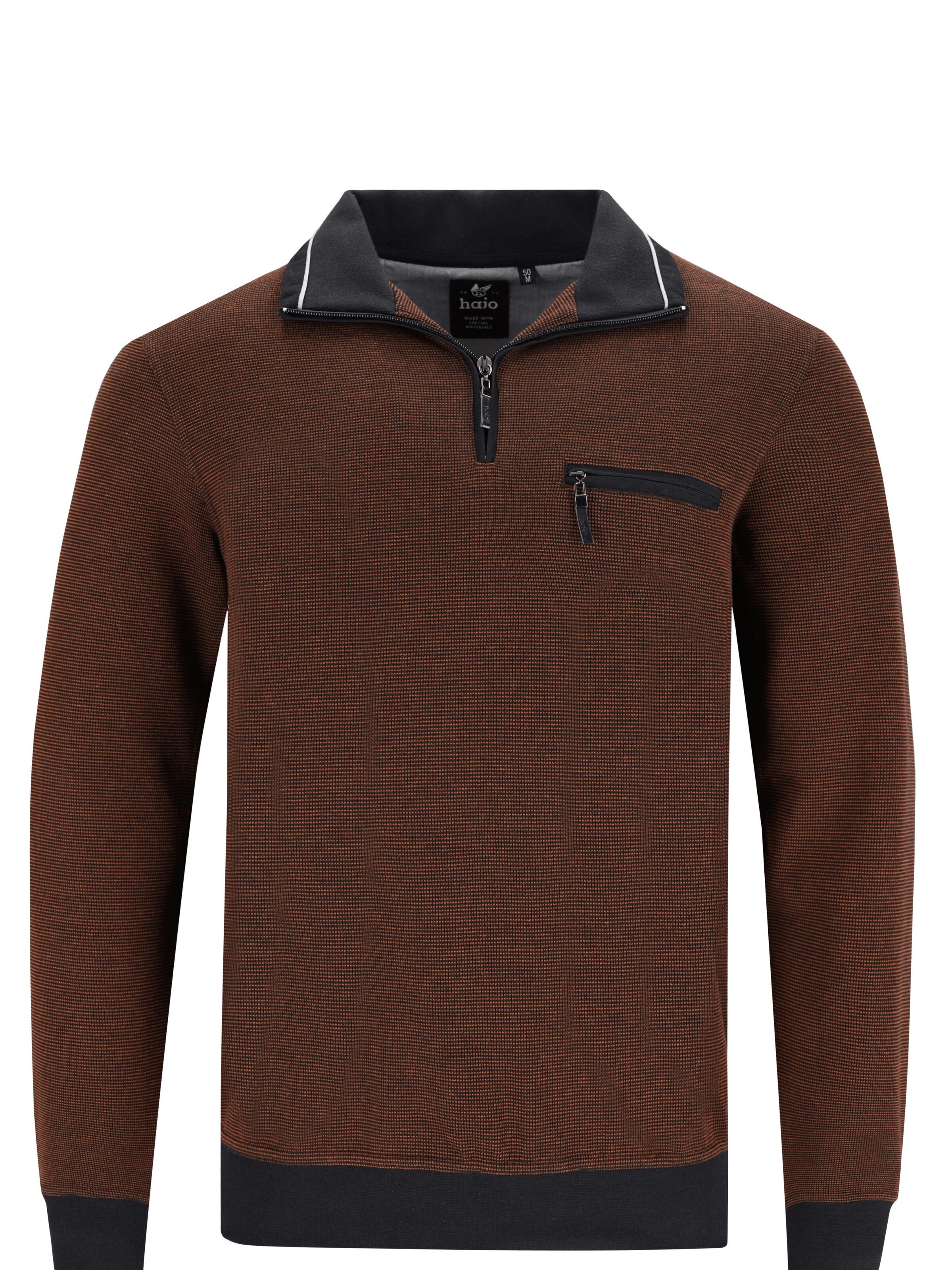 HAJO Sweatshirt 'Sweatshirt in Zweitonoptik'‌‌‌‌‌‌‌‌ in Braun: Vorderseite