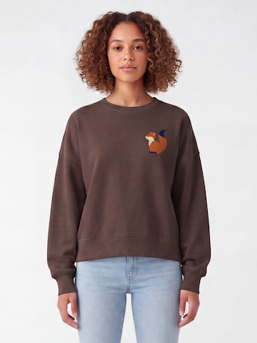 Watapparel Sweatshirt 'Cute Fox' in Bruin: voorkant