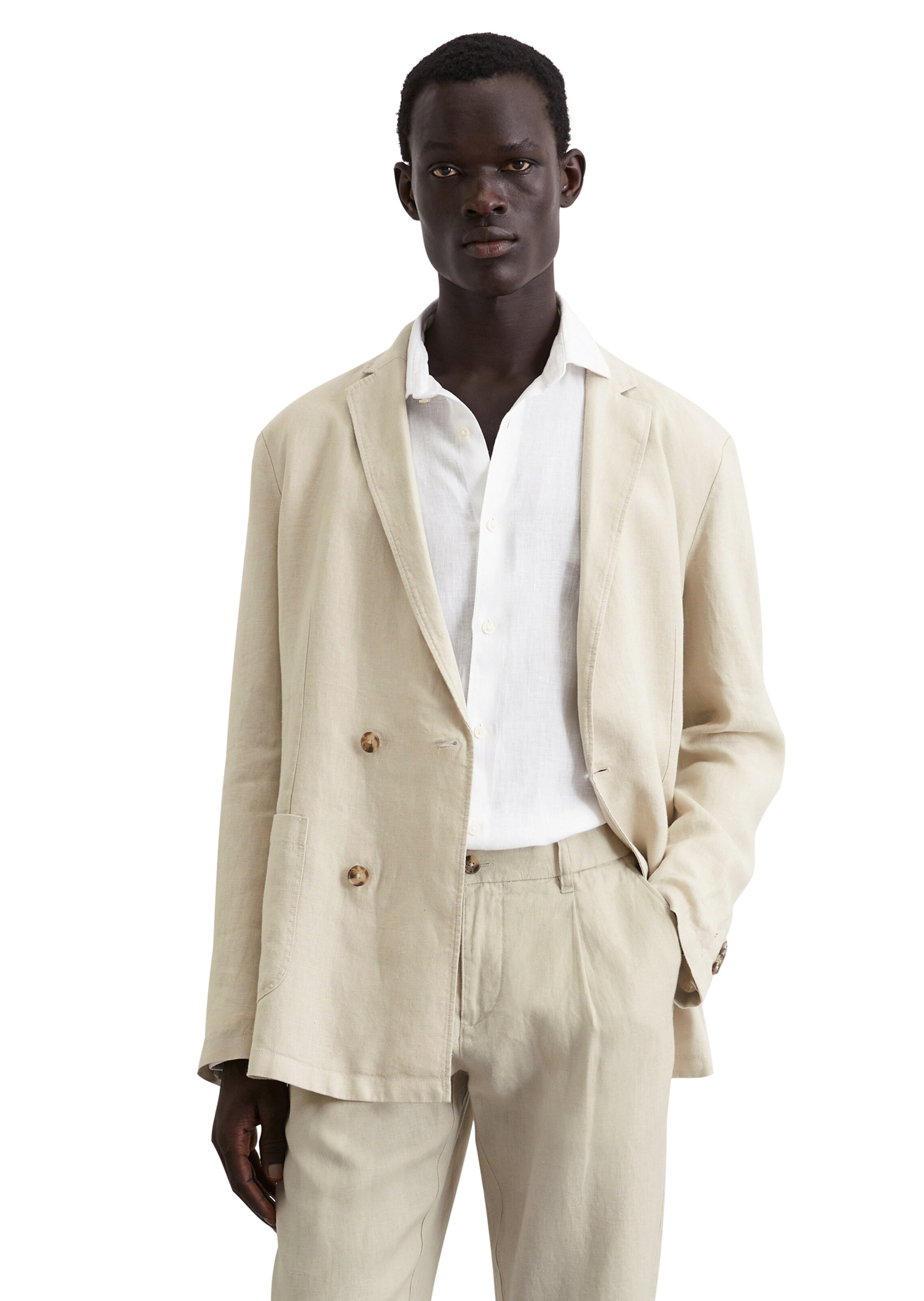 Marc O'Polo Regular fit Colbert in Beige: voorkant