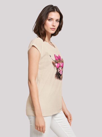 F4NT4STIC Shirt 'Highland Cow Valentinstag Sonnenbrille' in Beige
