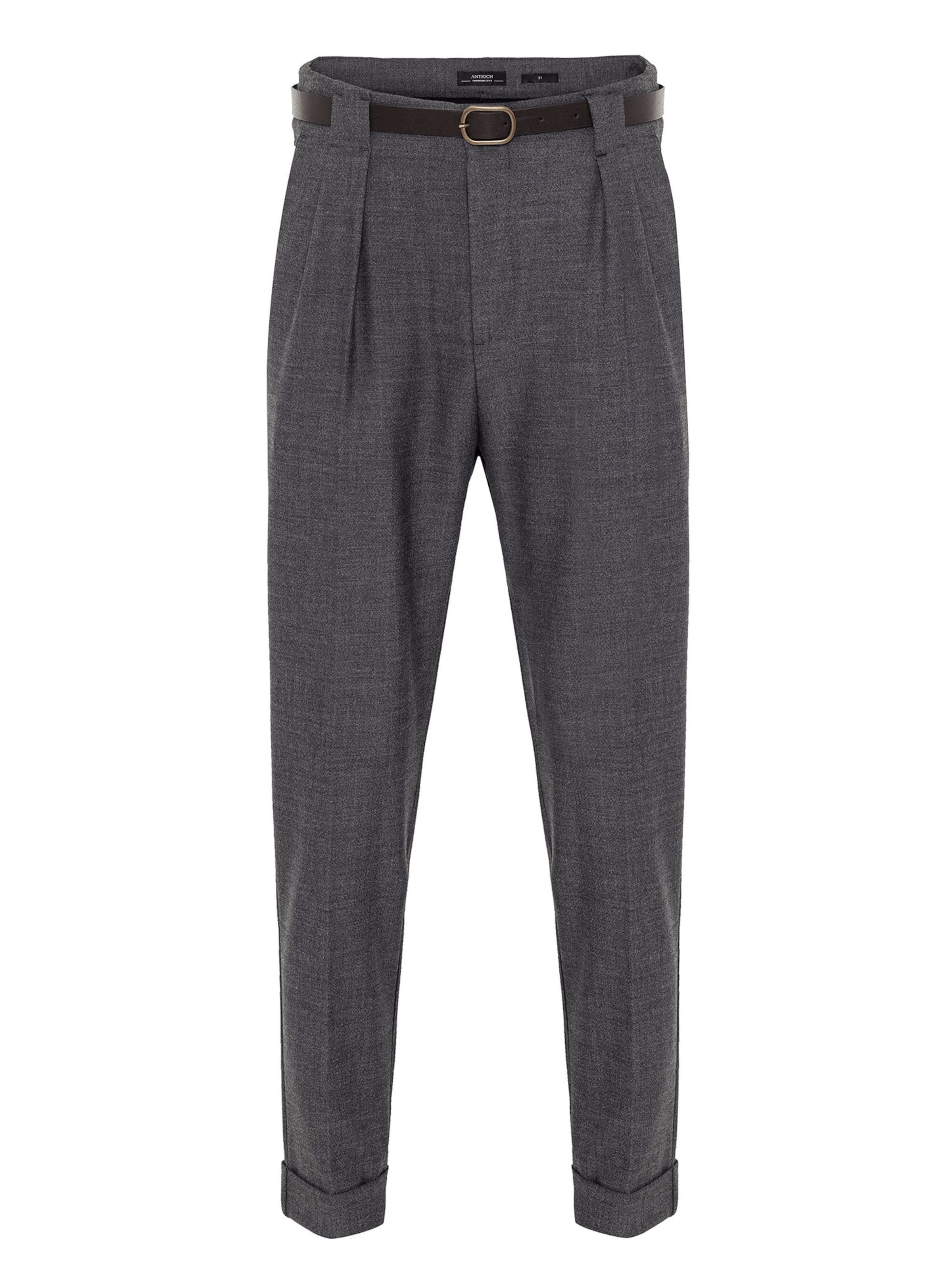 Antioch Regular Bandplooibroek in Grijs: voorkant