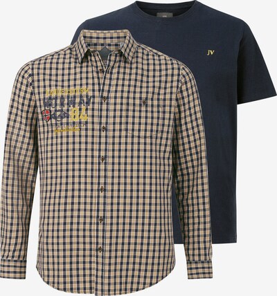 Jan Vanderstorm Shirt 'Ratfried' in de kleur Donkerblauw / Geel, Productweergave