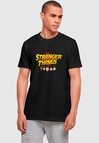 Maglietta 'Stranger Things - Comic Heads' di ABSOLUTE CULT in nero: frontale