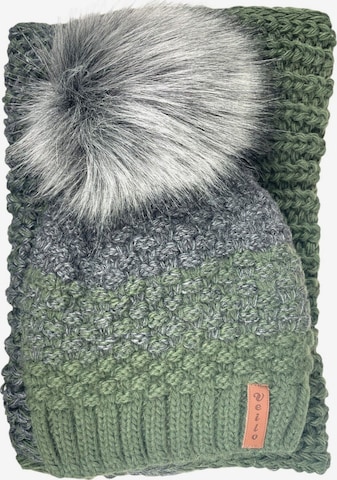 Kumixi - Gorra 'Set: Mütze & Loop Schal' en verde: frente