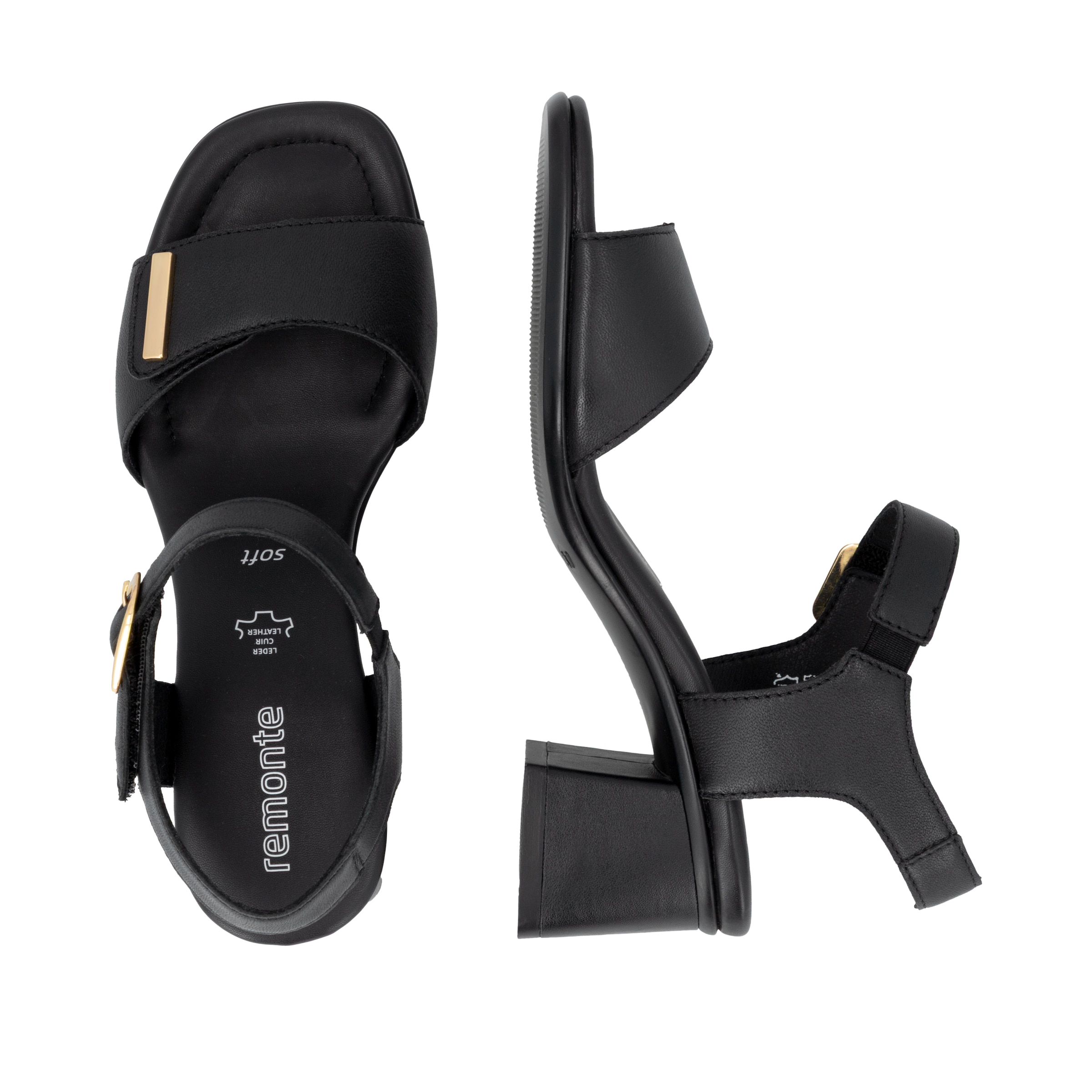 REMONTE Strap Sandals in Black