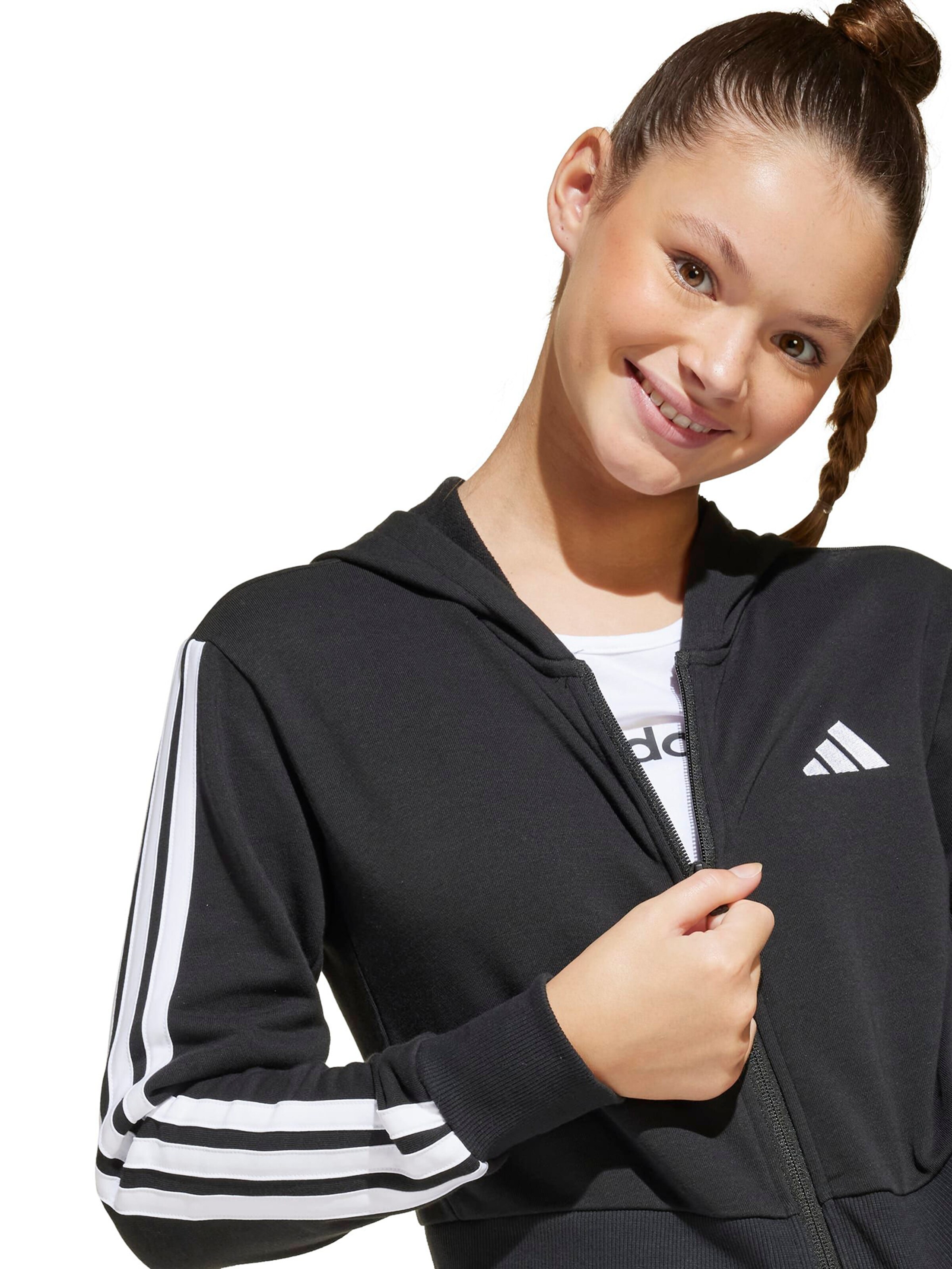 ADIDAS SPORTSWEAR - Sudadera con cremallera deportiva 'Essentials' en negro