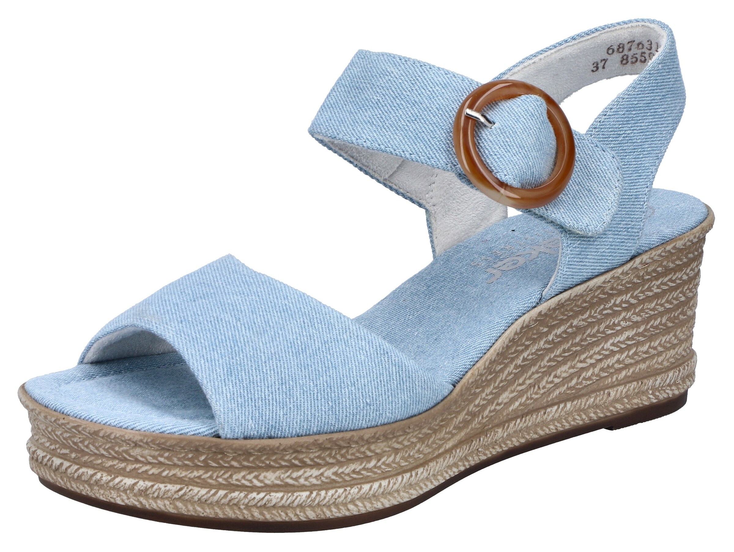 Sandales Rieker en bleu : devant