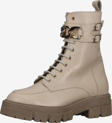 SCAPA Lace-Up Ankle Boots in Beige: front