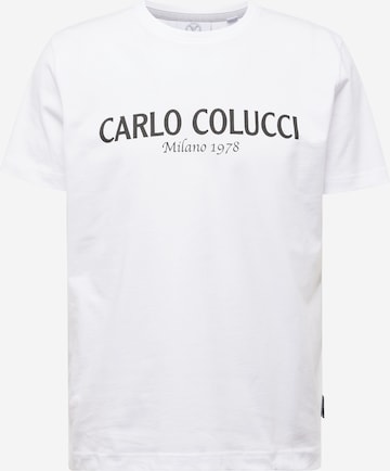 Maglietta 'Di Comun' di Carlo Colucci in bianco: frontale