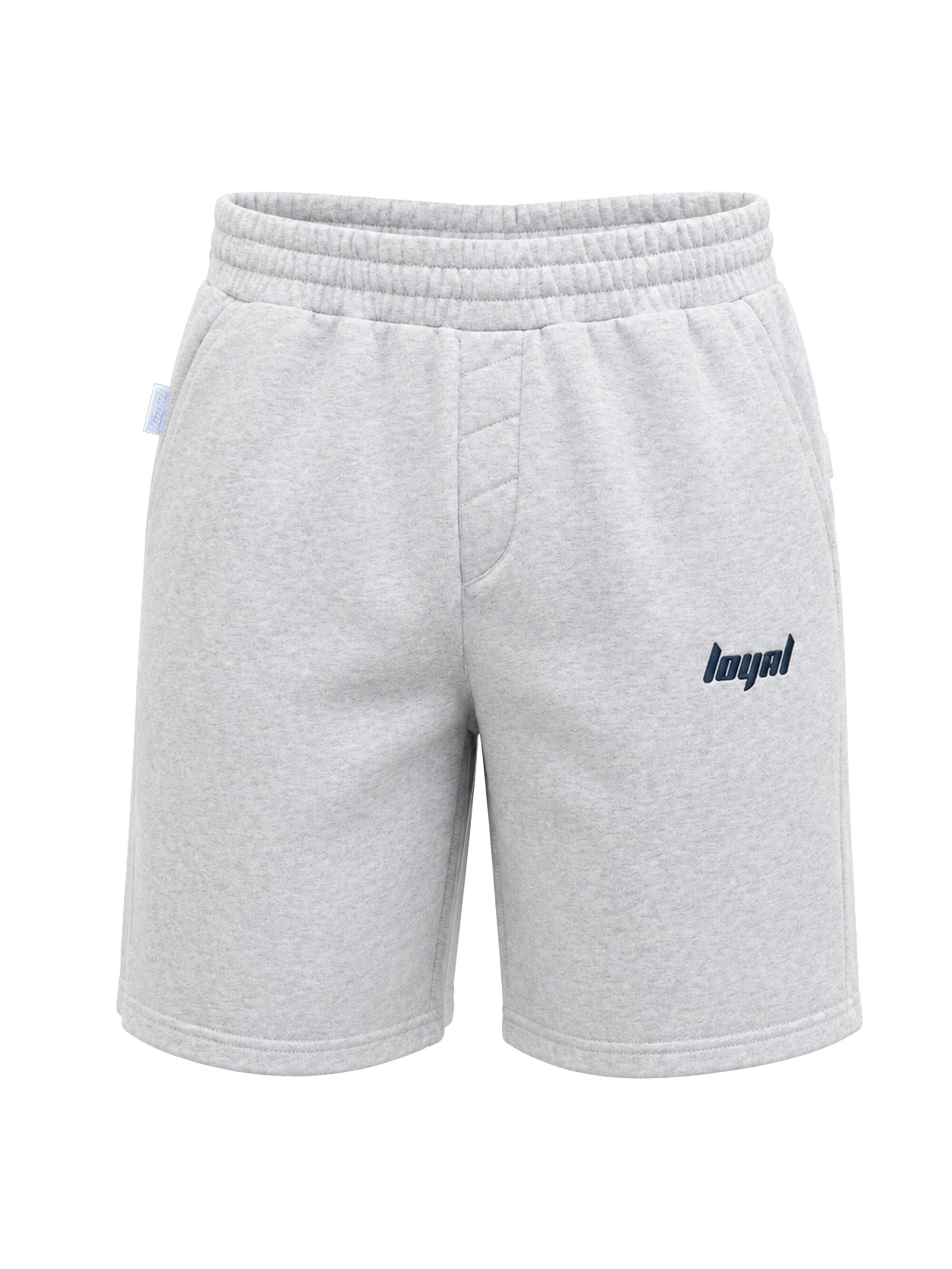 loyal Loosefit Unisex Sweatshorts mit elastischem Bund in Grau: Vorderseite