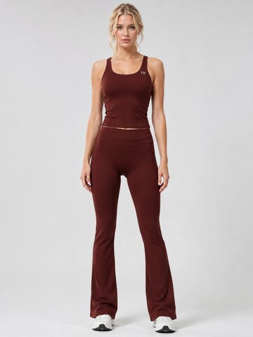 La V Flared Sportbroek 'Flared sportlegging Faye' in Bruin