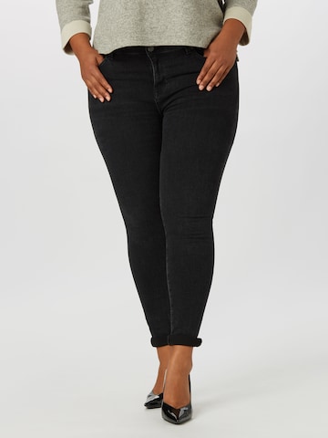 Selected Femme Curve Skinny Jeans 'Ina' in Zwart: voorkant