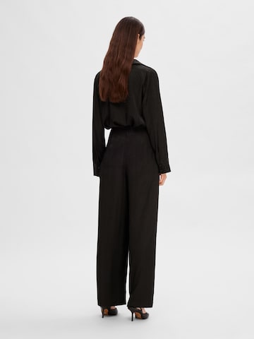 SELECTED FEMME Loose fit Pleat-Front Pants 'Tyra' in Black