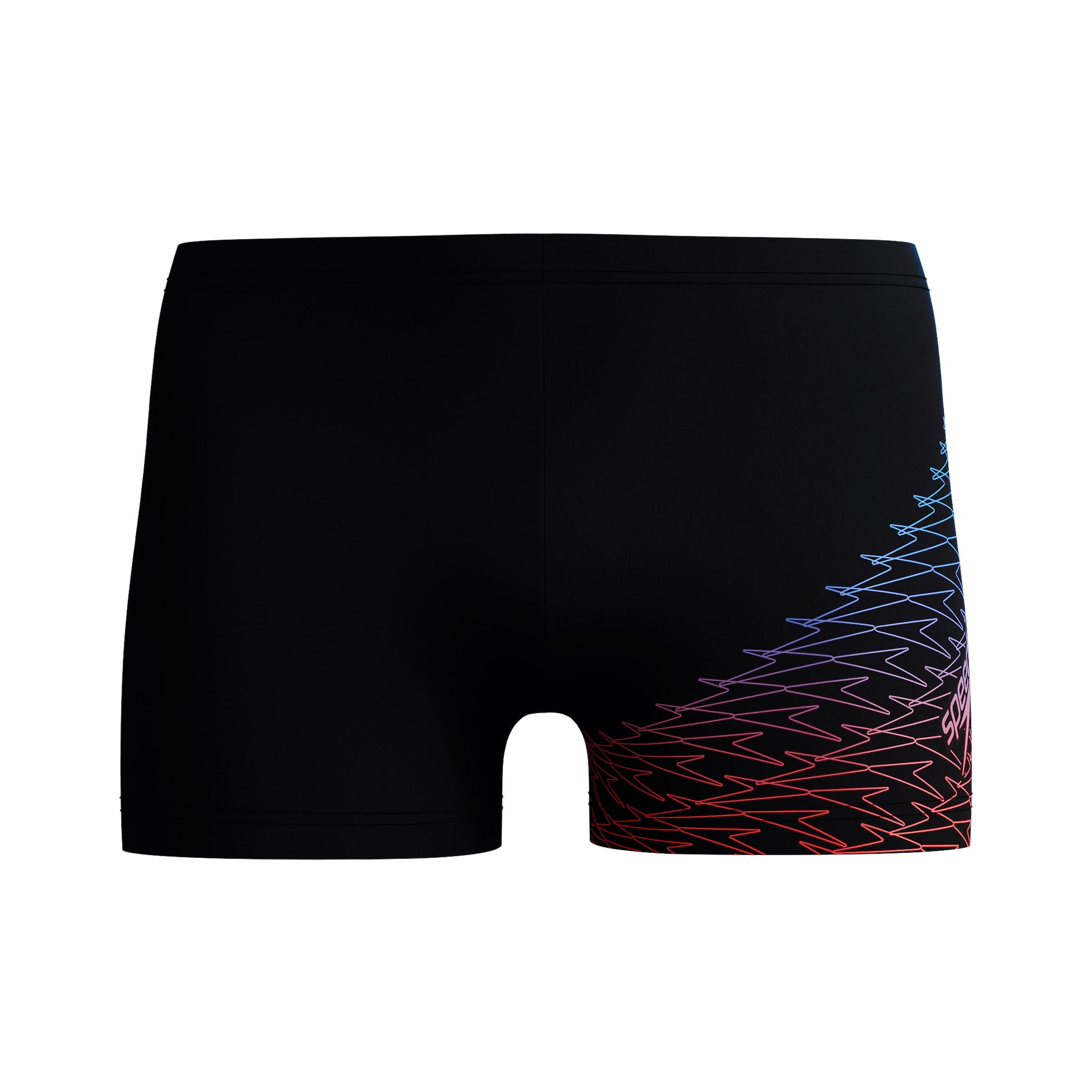 SPEEDO Athletic Swim Trunks in Black: front