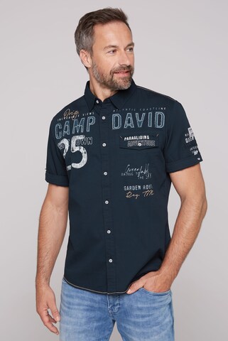 CAMP DAVID Regular fit Button Up Shirt in Blue: front