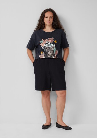 QS Wide leg Broek in Zwart