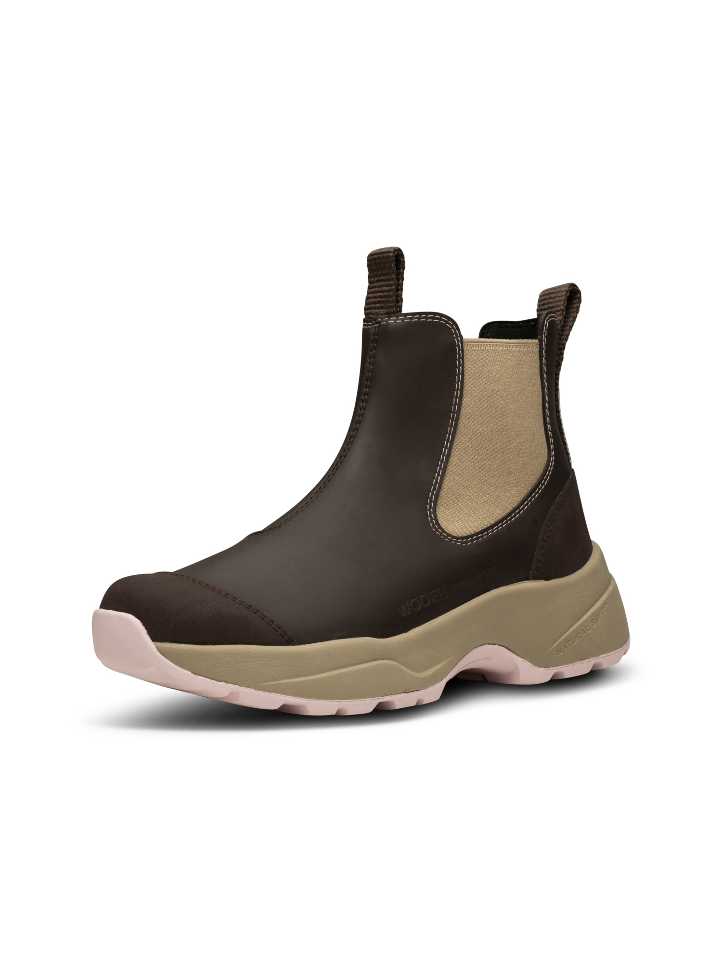 WODEN Chelsea Boots ' Siri ' i brun: forside