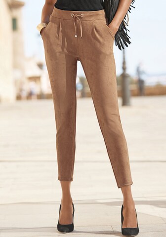 LASCANA - regular Pantalón en beige: frente