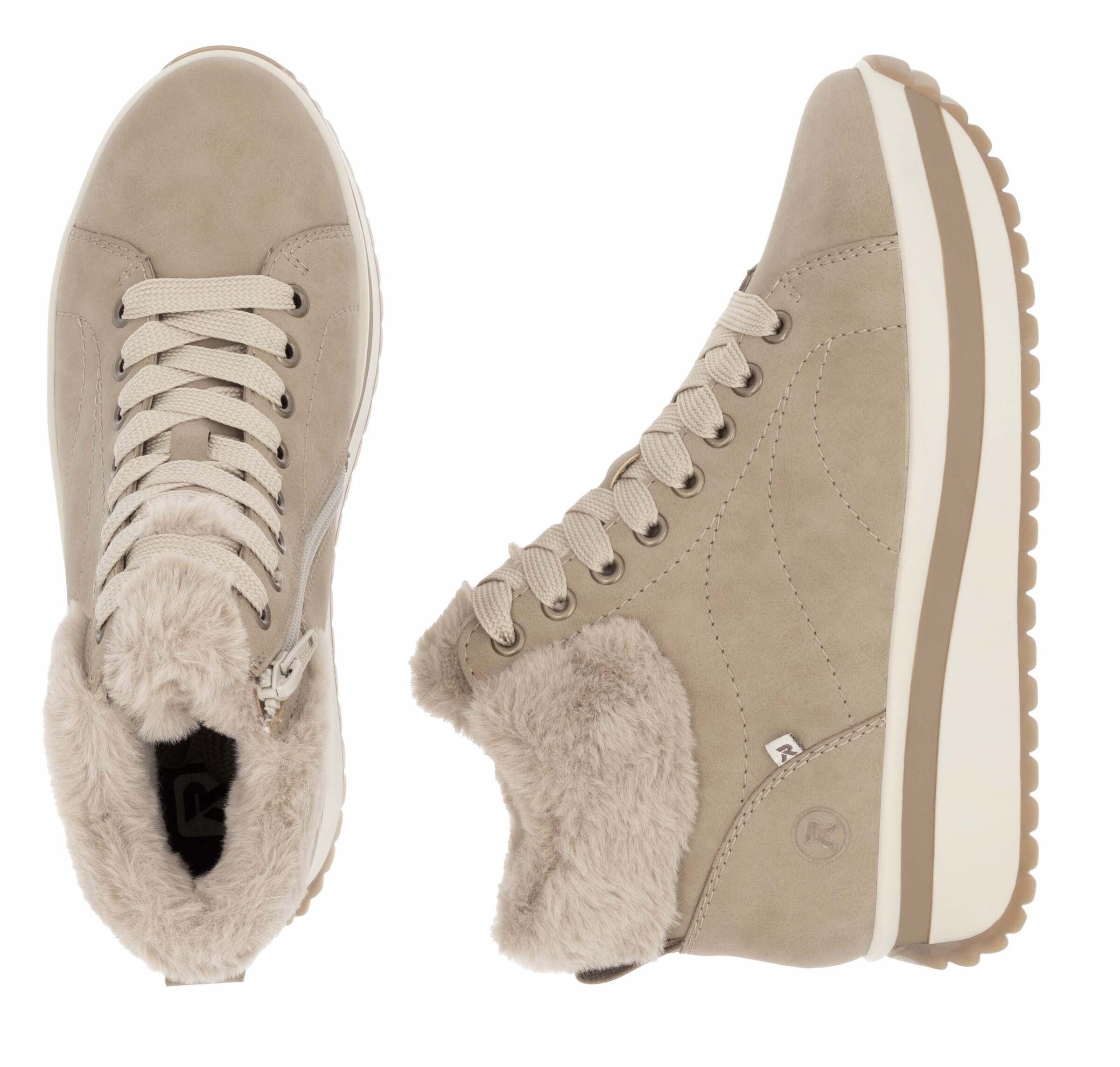 Baskets hautes Rieker en beige