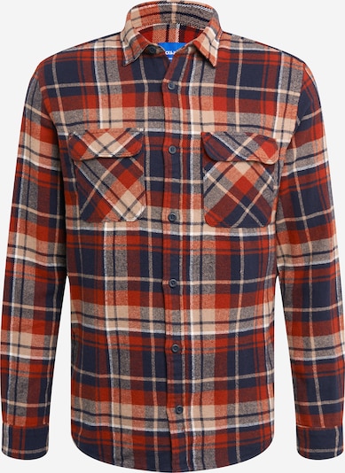 JACK & JONES Hemd 'JONAS' in beige / navy / rostrot, Produktansicht