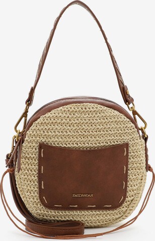 Emily & Noah Shoulder Bag in Beige: front