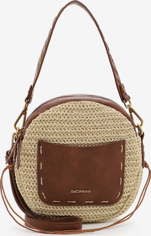 Emily & Noah Shoulder Bag in Beige: front