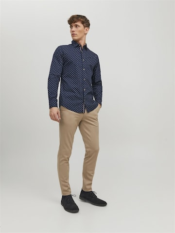 JACK & JONES Slim Fit Hemd 'JJETrekota' in Blau
