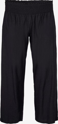 Zizzi Loosefit Broek in Zwart: voorkant