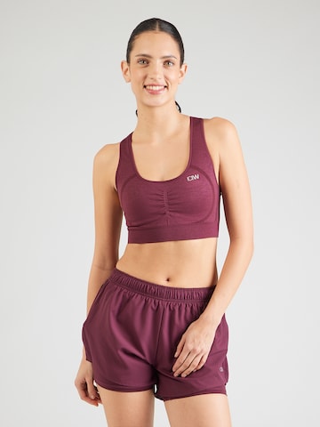 Bustier Soutien-gorge de sport 'Rush' ICANIWILL en rouge : devant