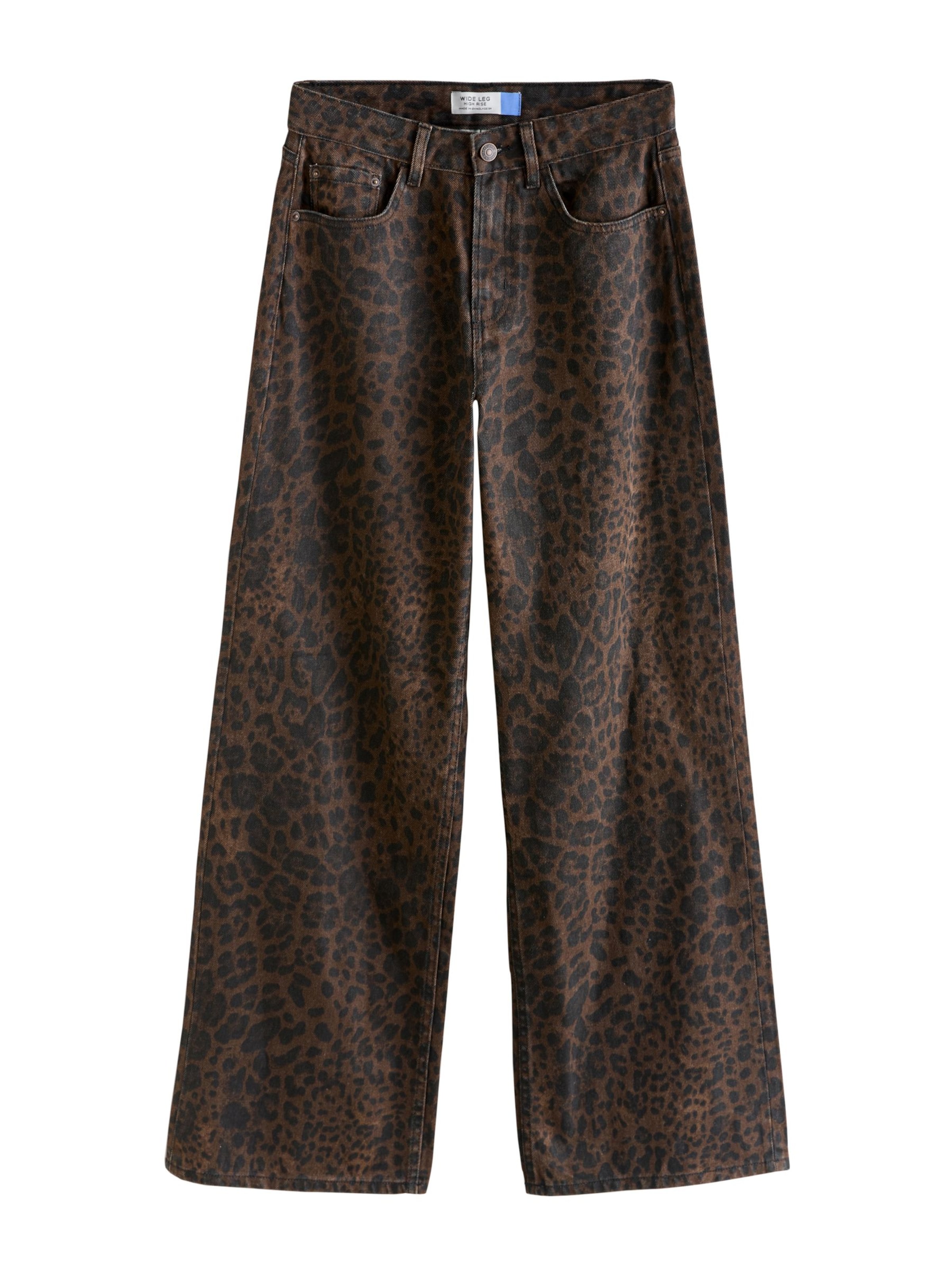 Next Широкий Джинсы в Коричневый: спереди