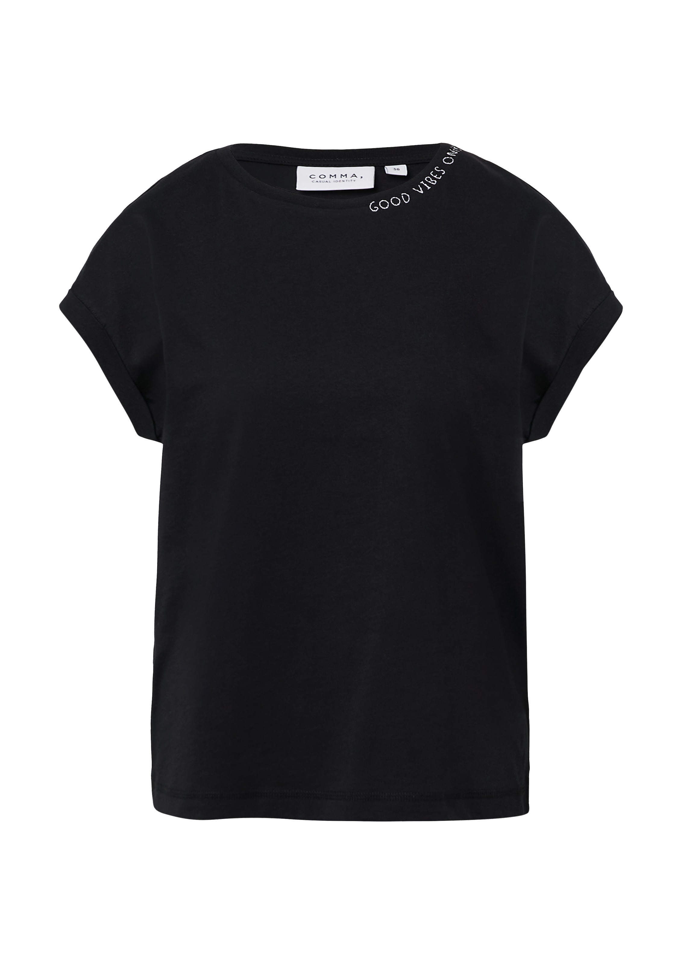 T-shirt comma casual identity en noir : devant