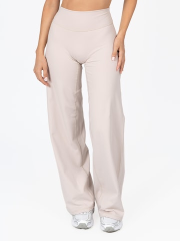 dayr Wide leg Workout Pants 'Wide Leg Pants' in Beige: front