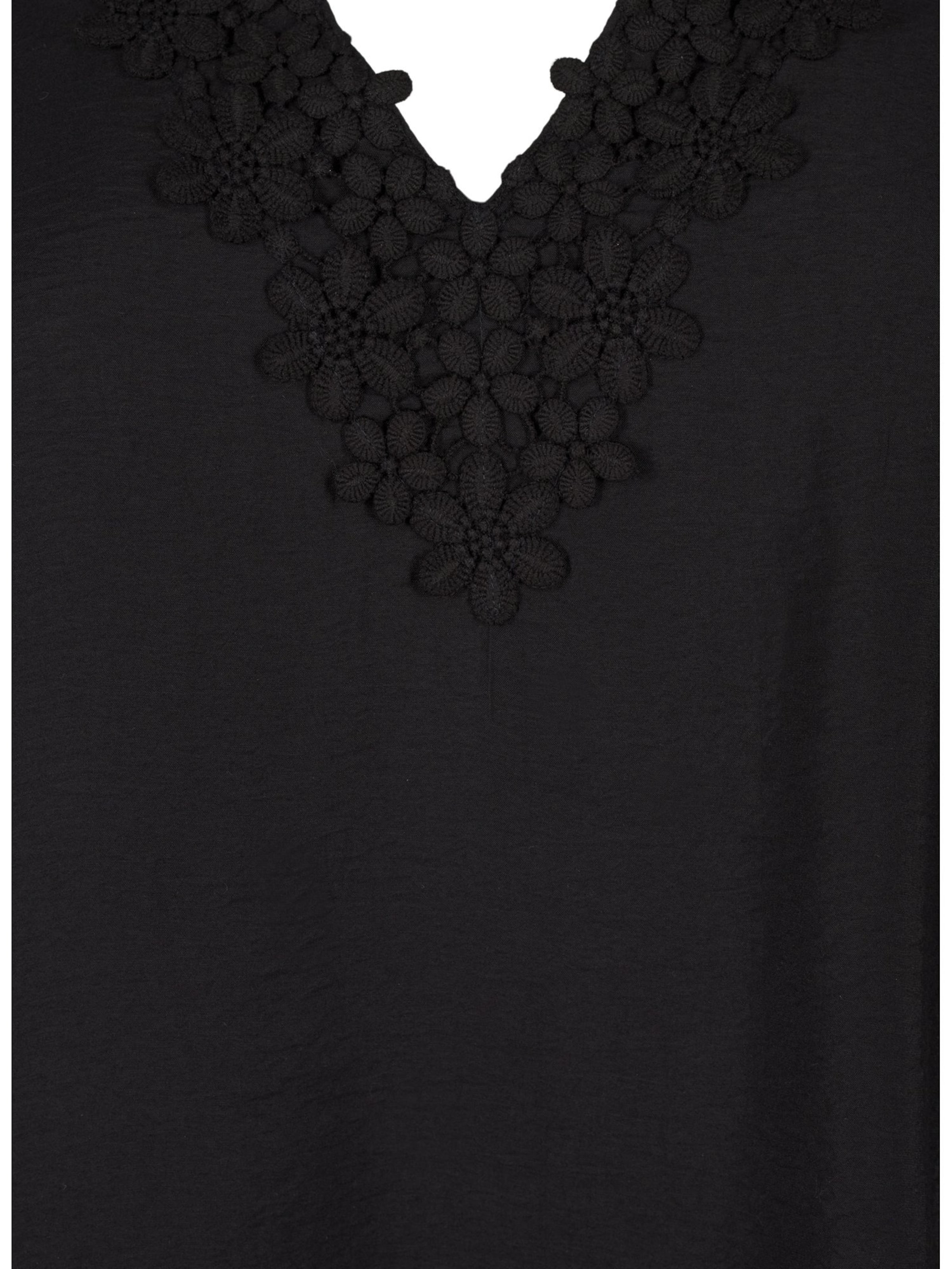 Zizzi Bluse 'CAILVY' in Schwarz