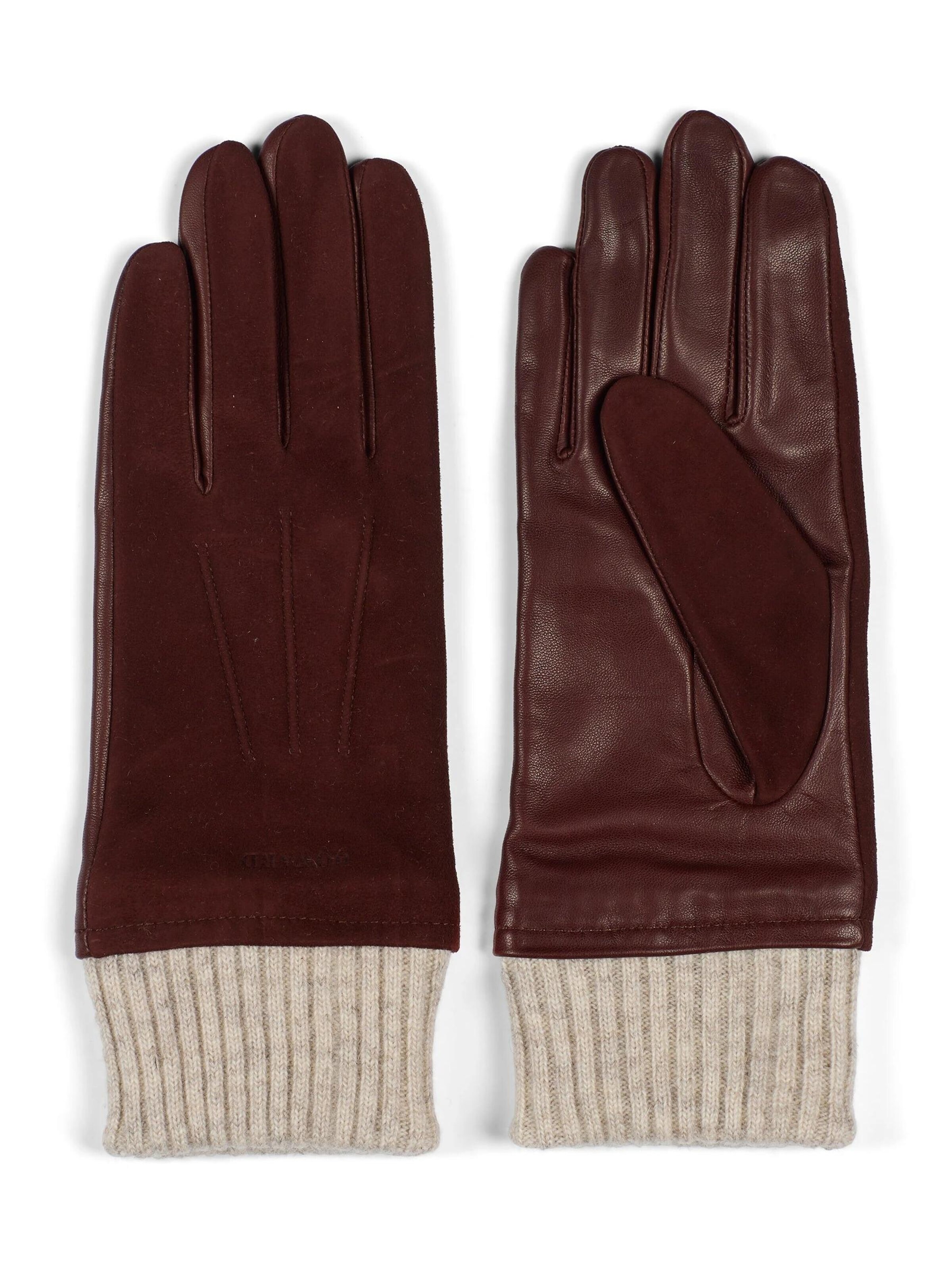 Howard London Full Finger Gloves 'Women's Leather Gloves Leah Brown' in Brown: front