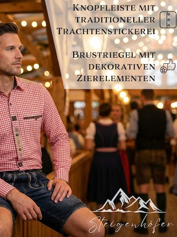 Steigenhöfer Regular fit Button Up Shirt 'Leopold' in Red