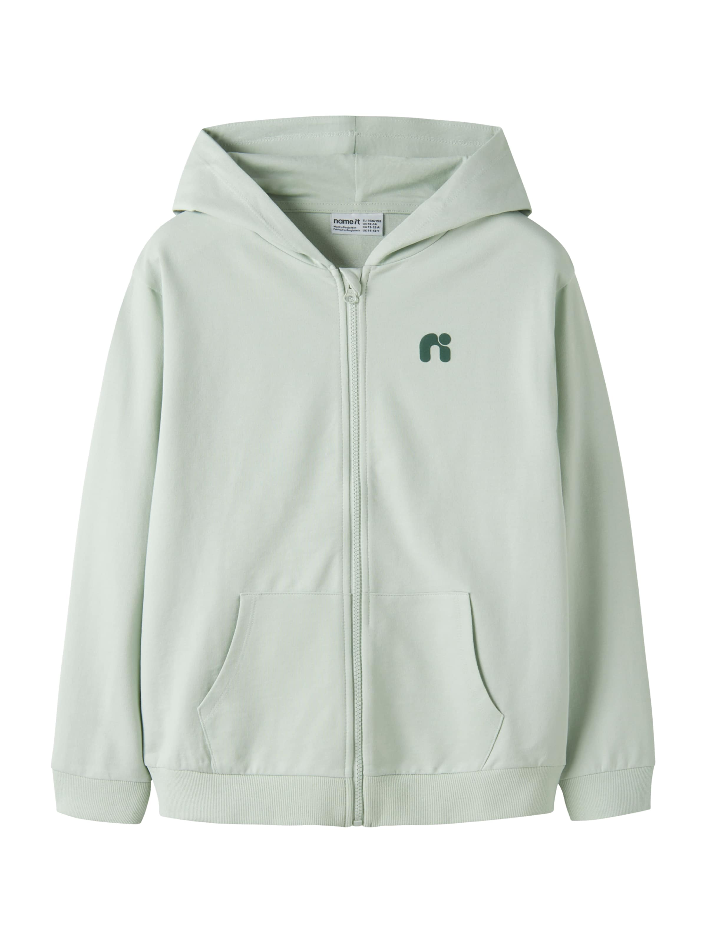 NAME IT Sweatjacke 'NKMVALON' in Grün: Vorderseite