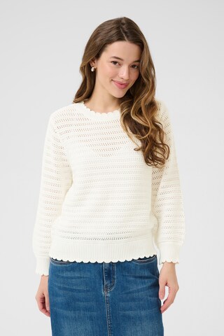 Kaffe Sweater in White: front
