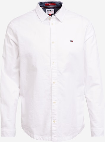 Tommy Jeans Button Up Shirt in White: front
