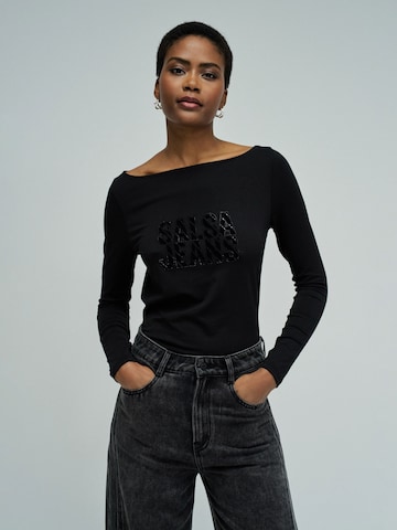 Salsa Jeans Langarm-shirts in Schwarz: Vorderseite