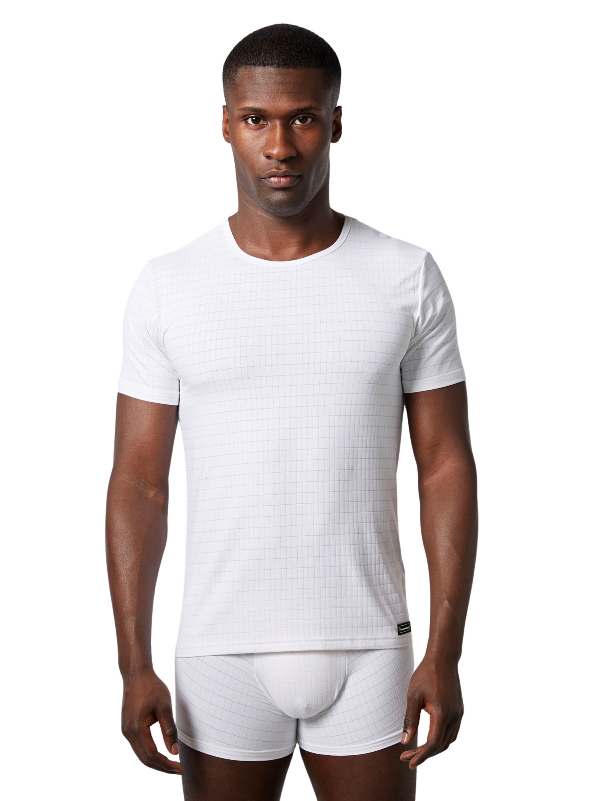 T-Shirt 'Check Line 2.0' Bruno Banani en blanc : devant