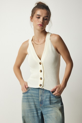 Happiness İstanbul Πλεκτό γιλέκο σε μπεζ: μπροστά