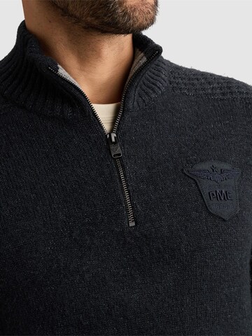 PME Legend - Jersey 'Pullover with half-zip and flight pocket' en azul