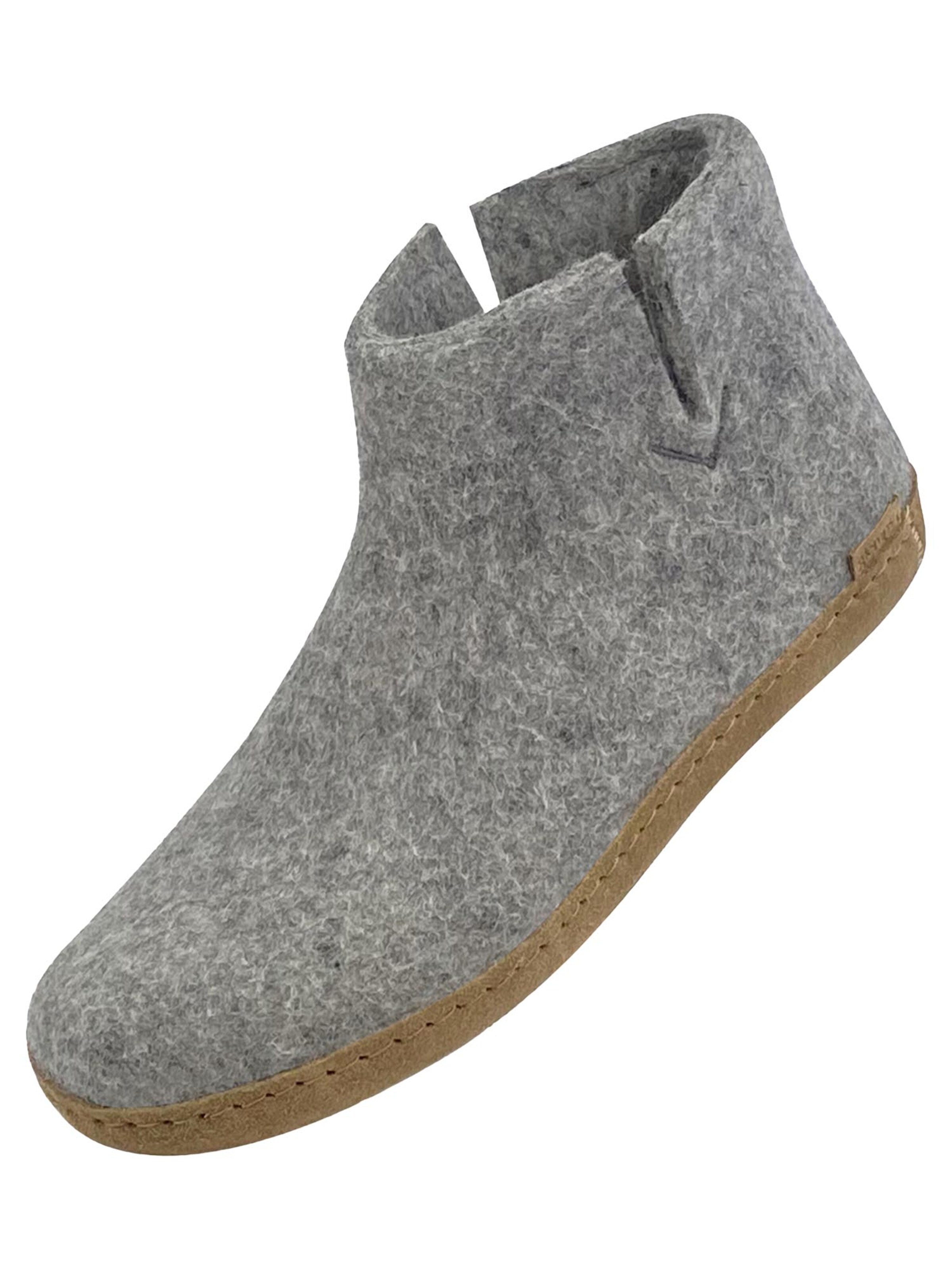 Glerups Slipper 'Ledersohle' in Grey