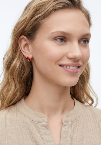 Boucles d'oreilles Gaya en rouge
